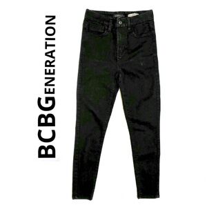 BCBGeneration High Rise Curvy Skinny Jeans Black 25